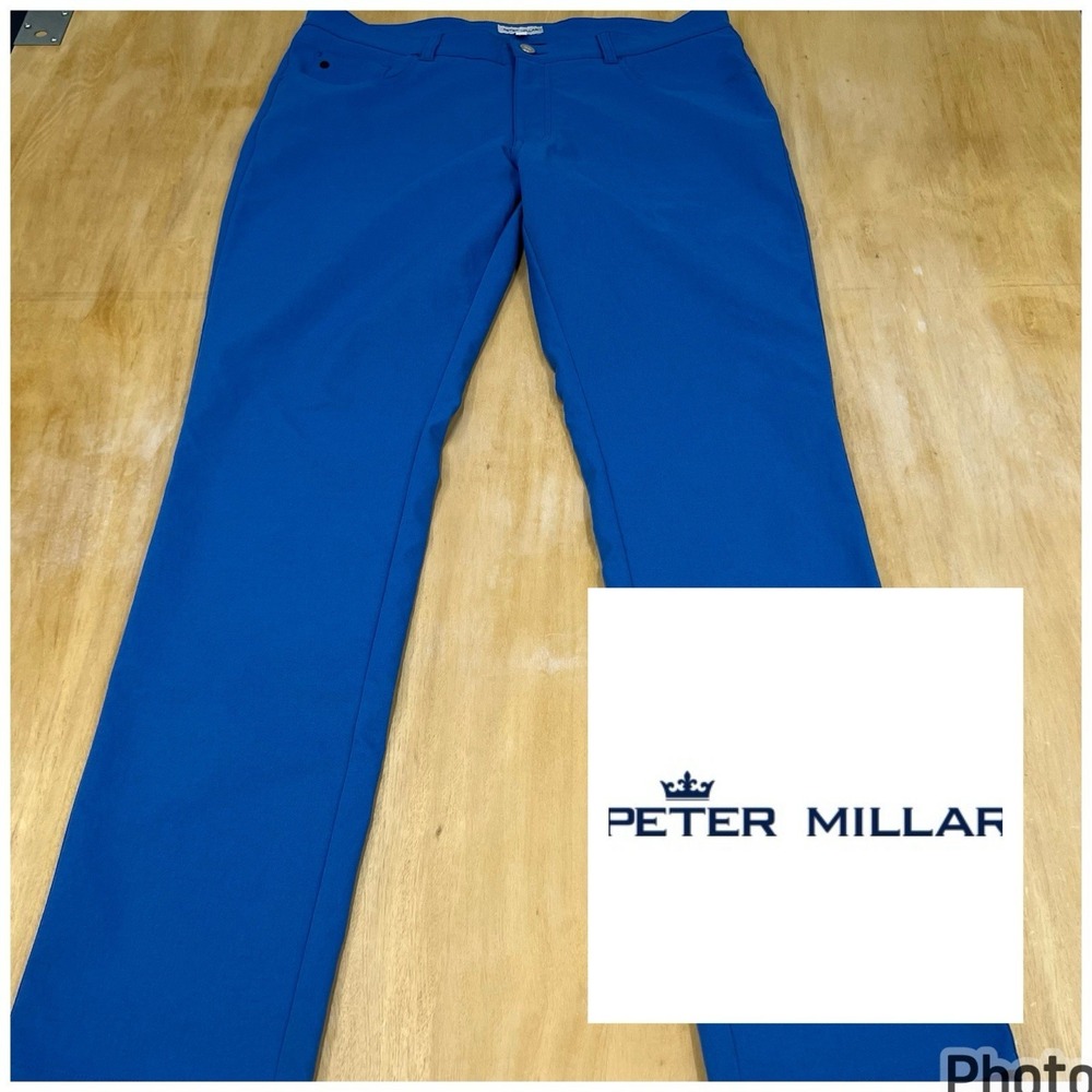 Peter Millar eb66 Performance 5 Pocket Golf Pants Mens 36x34 Classic Fit Blue